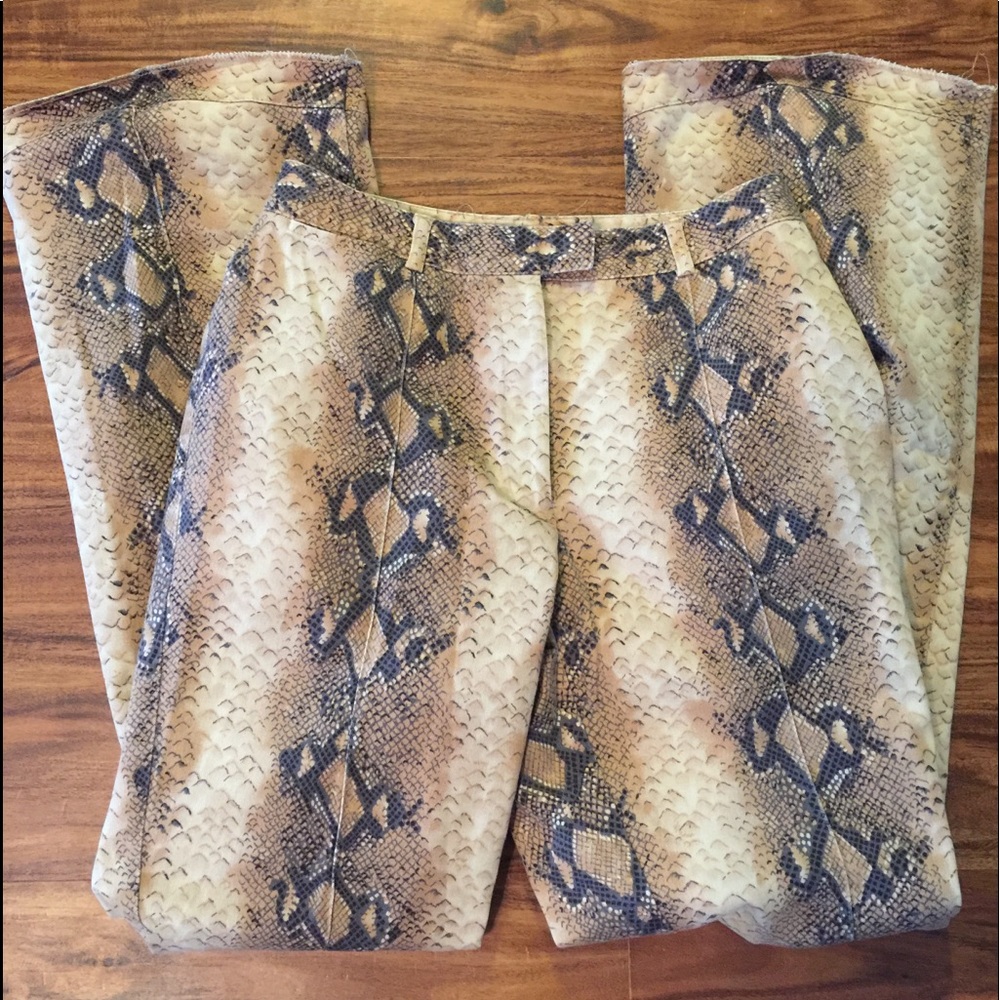 Inc International stretch snake print pants